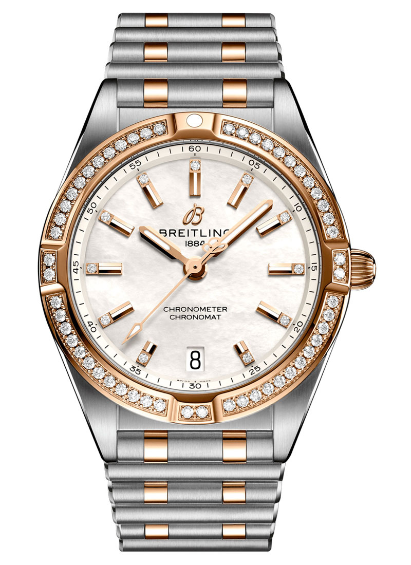 Breitling Chronomat Automatic 32mm in Steel with Rose Gold Diamond Bezel