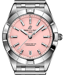 Chronomat Automatic 32mm in Steel on Steel Bracelet with Pink Dial