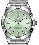 Chronomat Automatic 32mm in Steel on Steel Bracelet with Light Green Dial