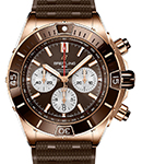 Super Chronomat B01 44mm in Rose Gold with Brown Bezel on Brown Rubber Strap with Brown Dial