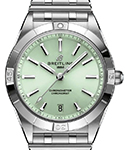 Chronomat Automatic 36mm in Steel on Steel Bracelet with Light Green Dial