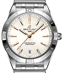 Chronomat Automatic 36mm in Steel on Steel Bracelet with White Dial