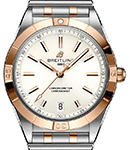 Chronomat Automatic 36mm in Steel with Rose Gold Bezel on Steel and Rose Gold Bracelet with White Dial