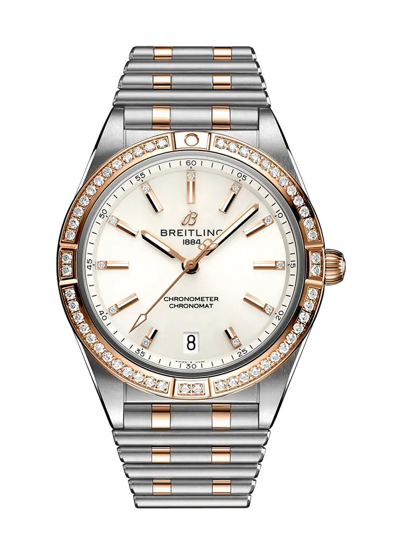 Breitling Chronomat Automatic 36mm in Steel with Rose Gold Diamond Bezel