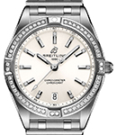 Chronomat 32mm in Steel with Diamond Bezel on Steel Bracelet with Beige Dial