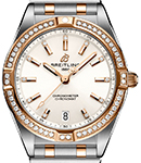 Chronomat 32mm in Steel with Rose Gold Diamond Bezel on Steel Bracelet with Beige Dial