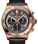 Chronomat B01 42mm  in Rose Gold on Black Rubber Strap with Grey Dial