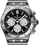Chronomat B01 42mm  in Steel on Steel Bracelet with Black Dial