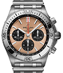 Chronomat B01 42mm  in Steel on Steel Bracelet with Salmon Dial
