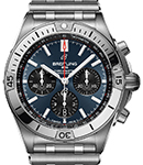 Chronomat B01 42mm  in Steel on Steel Bracelet with Blue Dial