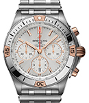 Chronomat B01 42mm  in Steel with Rose Gold on Steel Bracelet with Silver Dial