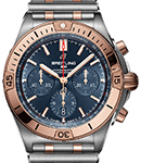 Chronomat B01 42mm  in Steel with Rose Gold Bezel on Steel and Rose Gold Bracelet with Blue Dial