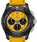 Avenger B01 Chronograph 44mm Night Mission in Black Ceramic on Yellow Calfskin Leather Strap with Yellow Dial