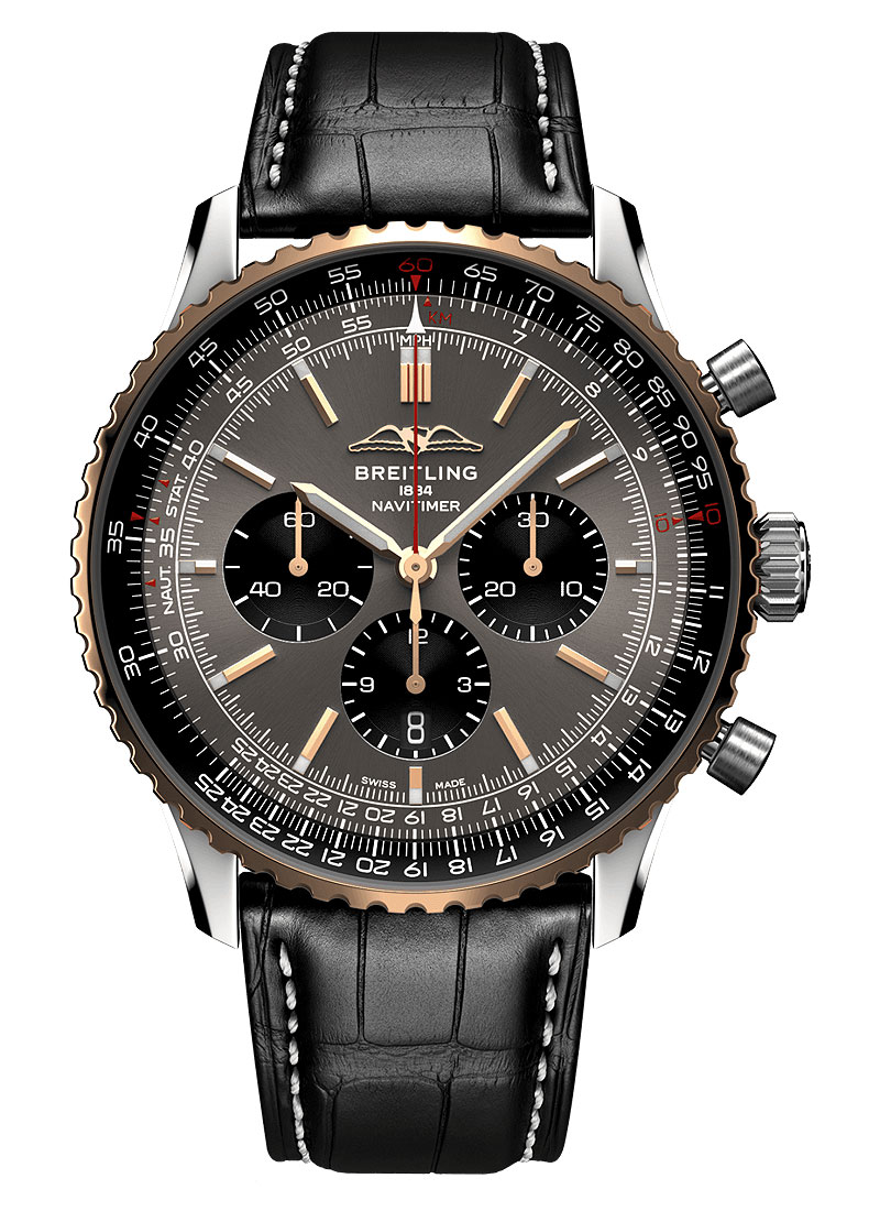 Breitling Navitimer B01 Chronograph 46mm in Steel with Rose Gold Bezel