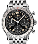 Navitimer B01 Chronograph 41mm in Steel on Steel Bracelet with Black Dial
