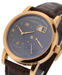 Lange 1 Mens Manual in Rose Gold On Brown Crocodile Strap with Grey Dial