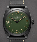 PAM 997 - Radiomir 48mm in Black Ceramic on Black Calfskin Leather Strap with Green Dial