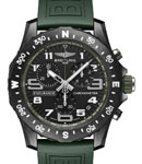 Endurance Pro in Breitlight on Green Rubber Strap with Black Dial