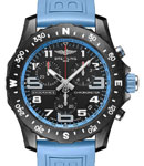 Endurance Pro in Breitlight on Sky Blue Rubber Strap with Black Dial