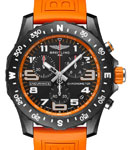 Endurance Pro in Breittlight on Orange Rubber Strap with Black Dial