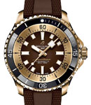 SuperOcean Automatic 44mm in Bronze with Brown Ceramic Bezel on Brown Rubber Strap with Brown Dial