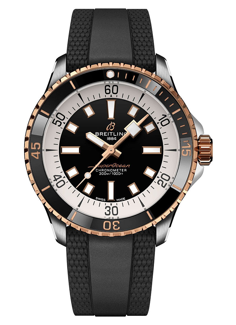 Breitling SuperOcean Automatic 42mm in Steel with Rose Gold Black Ceramic Bezel