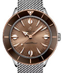 SuperOcean Heritage '57 Highlands in Steel with RG Brown Bezel on Steel Bracelet with Brown Dial