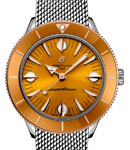 SuperOcean Heritage '57 Highlands in Steel with RG Orange Bezel on Steel Bracelet with Orange Dial