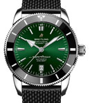 SuperOcean Heritage B20 Automatic 42mm in Steel with Black Bezel on Black Rubber Strap with Green Dial