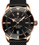 SuperOcean Heritage B20 Automatic 42mm in Rose Gold with Black Bezel on Black Rubber Strap with Black Dial