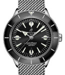 SuperOcean Heritage '57 in Steel with Black Bezel on Steel Bracelet with Black Dial
