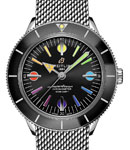 SuperOcean Heritage '57 in Steel with Black Bezel on Steel Bracelet with Black Dial - Special Edition