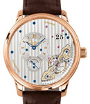 Pano Matic Inverse 42mm in Rose Gold on Brown Crocodile Leather Strap with Silver Dial