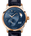 Panomatic Lunar 40mm Automatic in Rose Gold on Blue Crocodile Leather Strap with Blue Dial