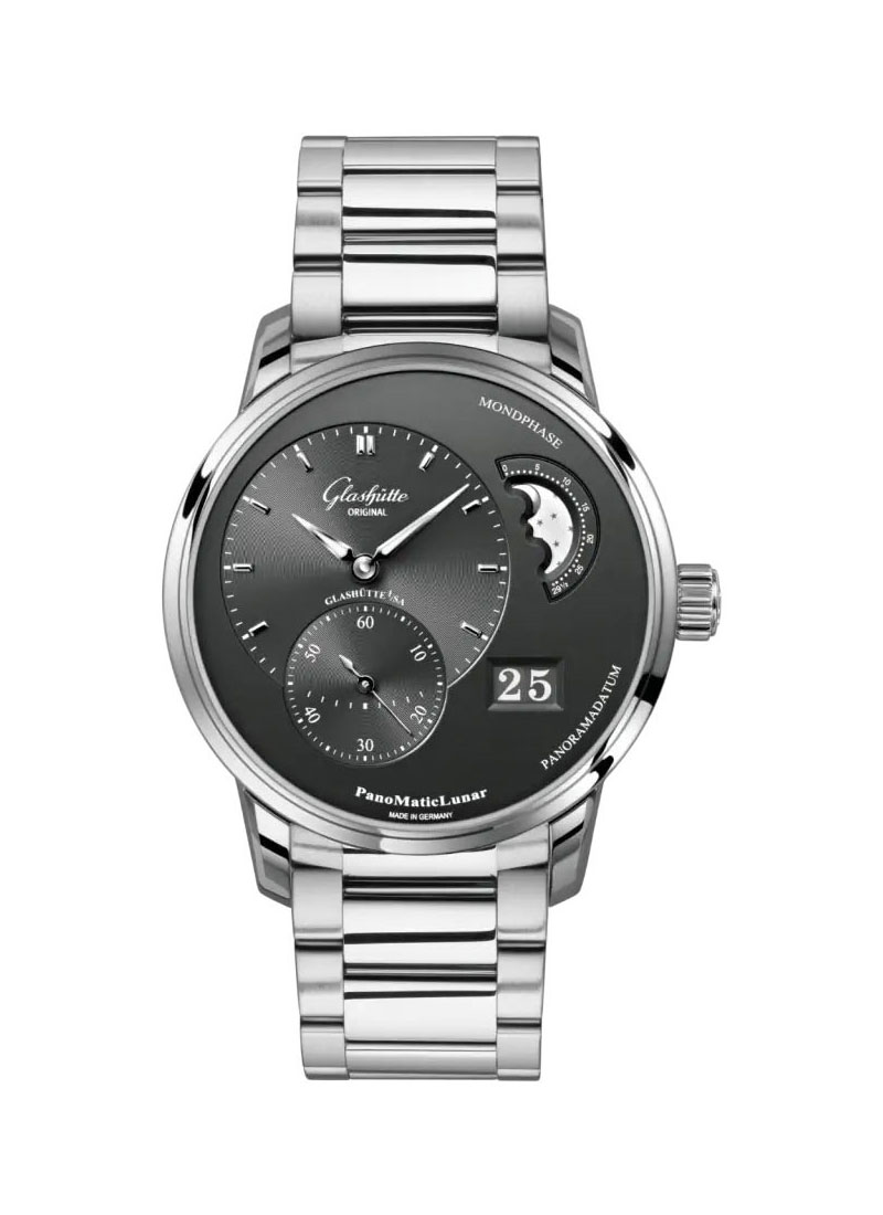 Glashutte PanoMaticLunar 40mm Automatic in Steel