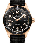 SeaQ Date in Rose Gold with Black Ceramic Bezel on Black Fabric Strap with Black Dial