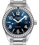 SeaQ Date in Steel with Diamond Bezel on Steel Bracelet with Blue Dial