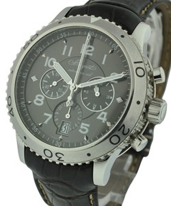 Transatlantique Type XXI Flyback in Steel with Tang Buckle on Black Strap with Copper/Grey Dial