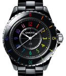 J12 Electro 33mm in Black Ceramic on Black Ceramic Bracelet with Black Dial