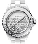 J12 Wanted de Chanel 33mm in White Ceramic on White Ceramic Bracelet with White Artistic Dial