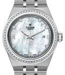 Royal 28mm in Steel with Diamond Bezel on Steel Bracelet with MOP Diamond Dial