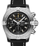 Avenger II Chronograph in Steel on Black Fabric Strap with Black Dial