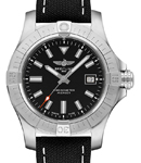 Avenger Automatic 43 in Steel on Black Fabric Strap with Black Dial