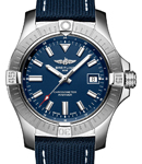 Avenger Automatic 43 in Steel on Blue Fabric Strap with Blue Dial