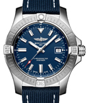 Avenger Automatic 43 in Steel on Blue Fabric Strap with Blue Dial