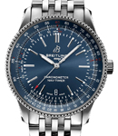 Navitimer 41mm Automatic in Steel on Steel Bracelet with Blue Dial