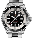 SuperOcean Automatic 42mm in Steel with Black Ceramic Bezel on Steel Bracelet with Black Dial
