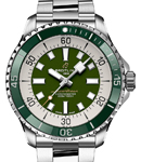 Superocean Automatic 44mm in Steel with Green Bezel on Steel Bracelet with Green Dial