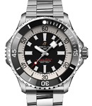 SuperOcean Automatic 46mm in Steel with Black Ceramic Bezel on Steel Bracelet with Black Dial