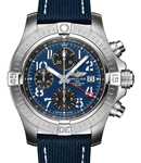 Avenger Chronogragh GMT 45mm in Steel on Blue Fabric Strap with Blue Dial